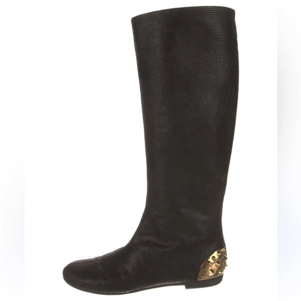 ✨🖤 Giuseppe Zanotti Black shiny textured
Leather Boot🖤✨